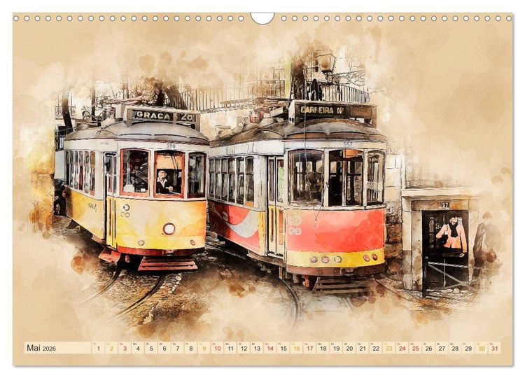 Produktbild: Stra&szlig;enbahn - Faszination auf R&auml;dern (Wandkalender 2026 DIN A3 quer), CALVENDO Monatskalender