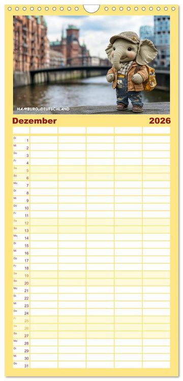 Produktbild: Familienplaner 2026 - Die Mikrofanten auf Europareise mit 5 Spalten (Wandkalender, 21 x 45 cm) CALVENDO