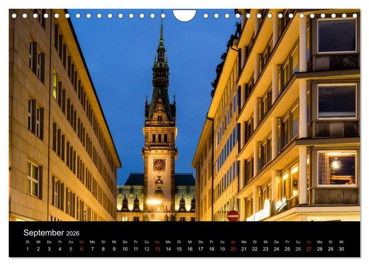 Produktbild: Hamburg - N&auml;chtliche Impressionen (Wandkalender 2026 DIN A4 quer), CALVENDO Monatskalender
