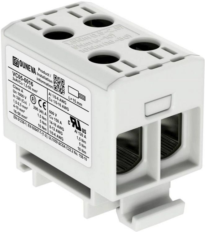 Produktbild: Ouneva Group VC05-0016 Verteilerblock Schrauben Grau 1St.