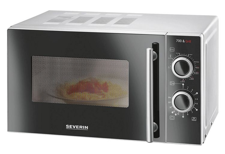 Produktbild: Severin MW 7771 Mikrowelle Schwarz/Silber 700 W Grillfunktion, Timerfunktion