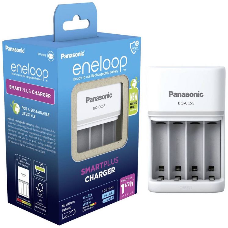 Produktbild: Panasonic Smart & Quick BQ-CC55 Akkupack-Ladeger&auml;t NiMH Micro (AAA), Mignon (AA)