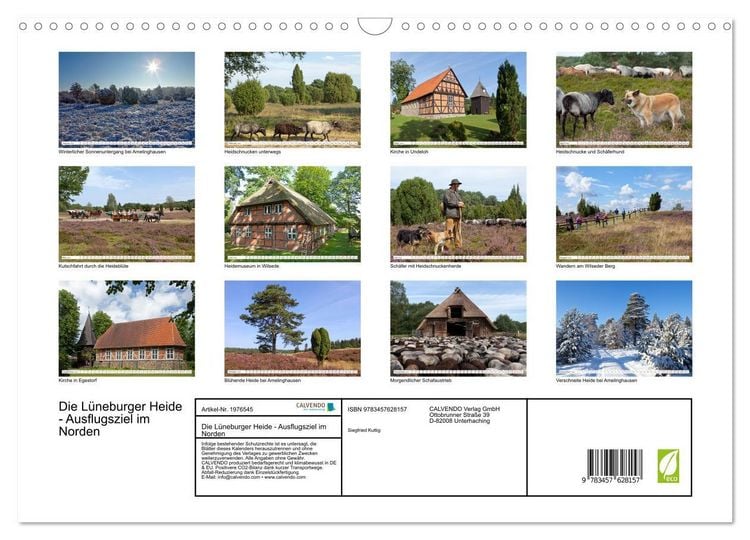 Produktbild: Die L&uuml;neburger Heide - Ausflugsziel im Norden (Wandkalender 2026 DIN A3 quer), CALVENDO Monatskalender