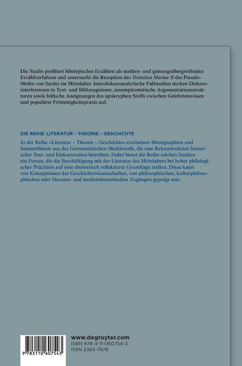 Produktbild: Bibelepisches Erz&auml;hlen vom 'Transitus Mariae' im Mittelalter