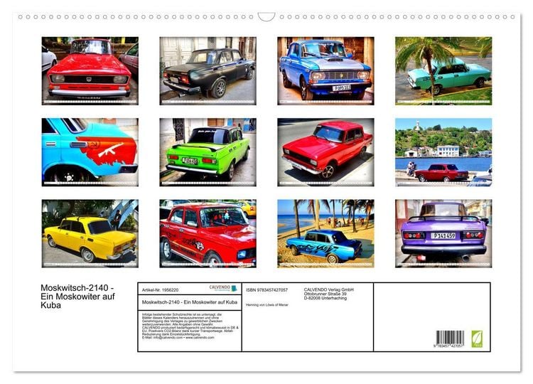 Produktbild: Moskwitsch-2140 - Ein Moskowiter auf Kuba (Wandkalender 2026 DIN A2 quer), CALVENDO Monatskalender