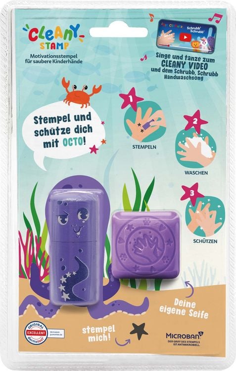 Produktbild: COLOP little NIO Cleany Stamp Octopus, Handwasch-Stempel + Seife