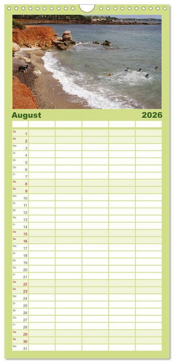 Produktbild: Familienplaner 2026 - Zauberhaftes Ibiza mit 5 Spalten (Wandkalender, 21 x 45 cm) CALVENDO