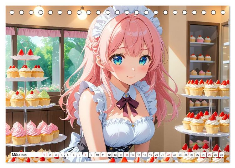 Produktbild: Manga Caf&eacute; Tr&auml;ume - Kawaii Anime-Kalender voller s&uuml;&szlig;er Momente (Tischkalender 2026 DIN A5 quer), CALVENDO Monatskalender