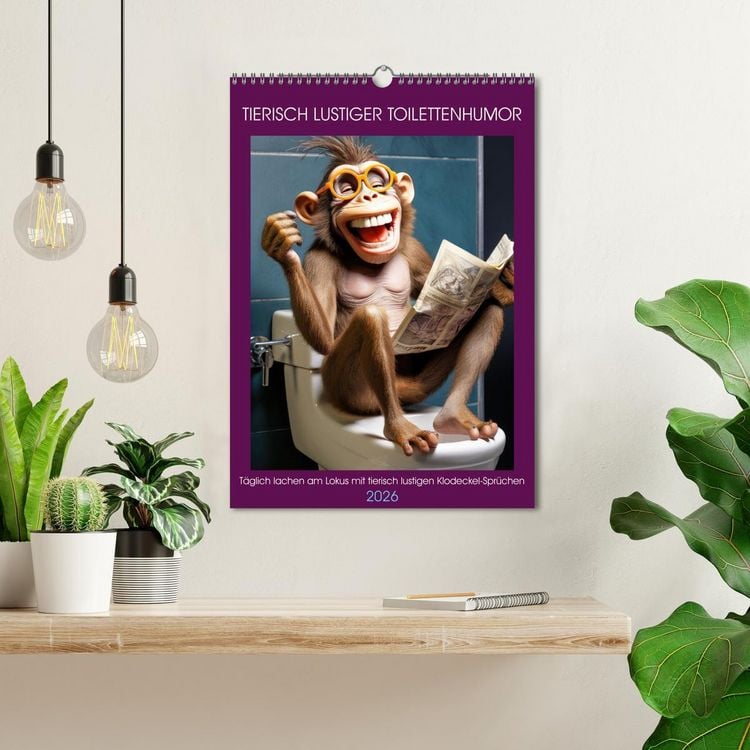Produktbild: Tierisch lustiger Toilettenhumor (Wandkalender 2026 DIN A3 hoch), CALVENDO Monatskalender