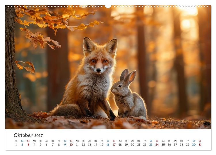 Produktbild: Wenn Tiere Freunde werden (Wandkalender 2027 DIN A2 quer), CALVENDO Monatskalender