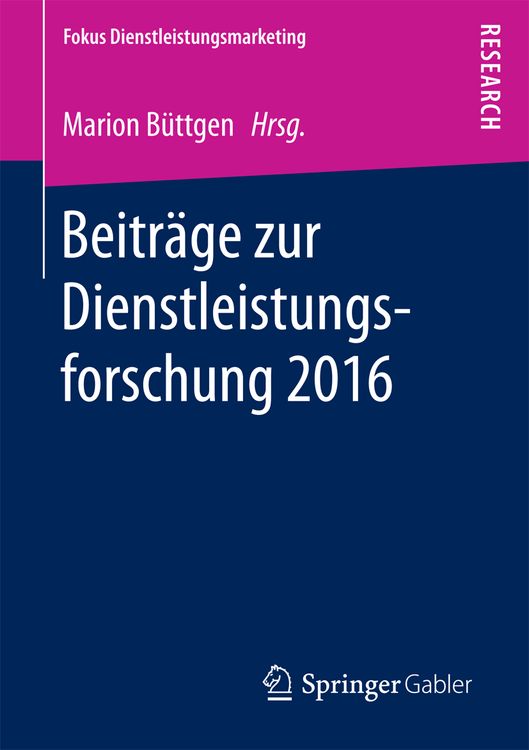 Produktbild: Beitr&auml;ge zur Dienstleistungsforschung 2016