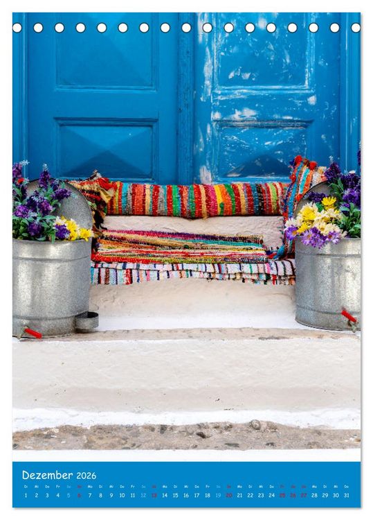 Produktbild: Griechenland - Die griechischen Inseln Mykonos und Santorini (Tischkalender 2026 DIN A5 hoch), CALVENDO Monatskalender