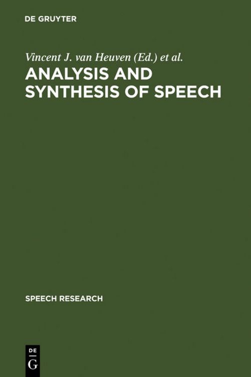 Produktbild: Analysis and Synthesis of Speech