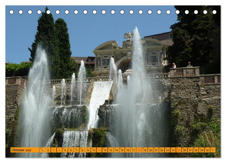 Produktbild: Die h&auml;ngenden G&auml;rten von Tivoli - Die Villa d'Este (Tischkalender 2026 DIN A5 quer), CALVENDO Monatskalender