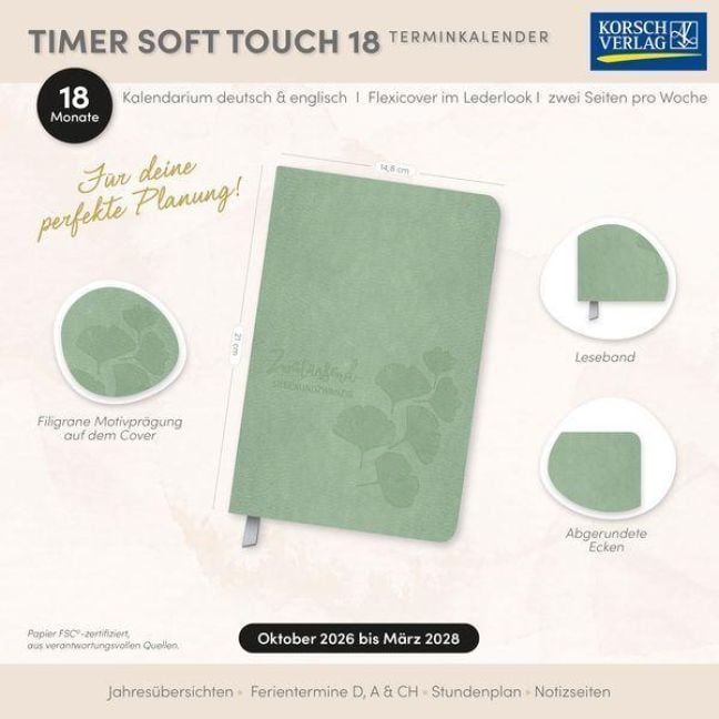 Produktbild: Timer Soft Touch 18 Monate jade 2027/2028