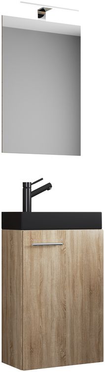 Produktbild: 3tlg Waschtisch Slito SP Toilette schmal Schwarz