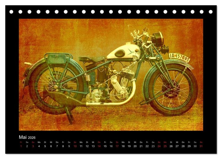 Produktbild: Motorrad Oldtimer (Tischkalender 2026 DIN A5 quer), CALVENDO Monatskalender