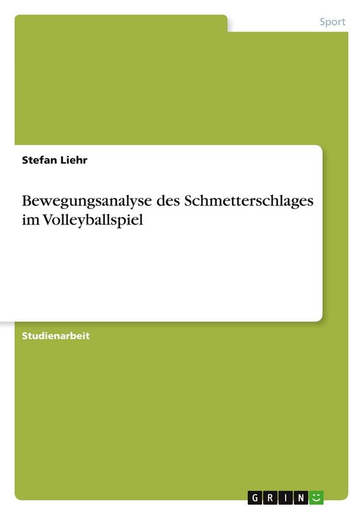 Produktbild: Bewegungsanalyse des Schmetterschlages im Volleyballspiel