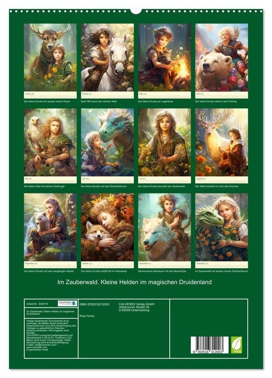 Produktbild: Im Zauberwald. Kleine Helden im magischen Druidenland (hochwertiger Premium Wandkalender 2026 DIN A2 hoch), Kunstdruck in Hochglanz