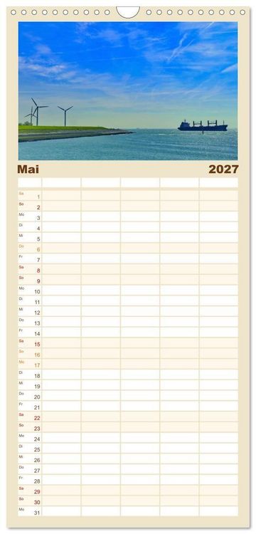 Produktbild: Familienplaner 2027 - Magische K&uuml;ste Zeeland mit 5 Spalten (Wandkalender, 21 x 45 cm) CALVENDO