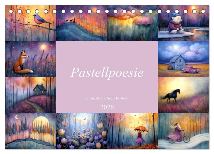 Produktbild: Pastellpoesie &ndash; Farben, die die Seele ber&uuml;hren (Tischkalender 2026 DIN A5 quer), CALVENDO Monatskalender