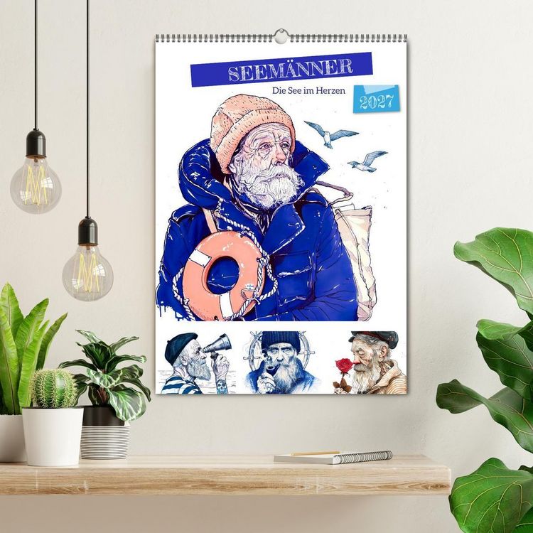 Produktbild: Seem&auml;nner - Die See im Herzen (Wandkalender 2027 DIN A2 hoch), CALVENDO Monatskalender