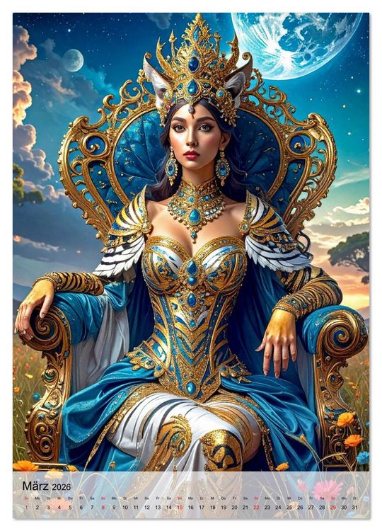 Produktbild: Eine K&ouml;nigin f&uuml;r jeden Monat (Wandkalender 2026 DIN A4 hoch), CALVENDO Monatskalender