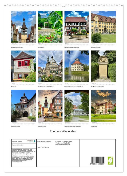 Produktbild: Rund um Winnenden (hochwertiger Premium Wandkalender 2026 DIN A2 hoch), Kunstdruck in Hochglanz