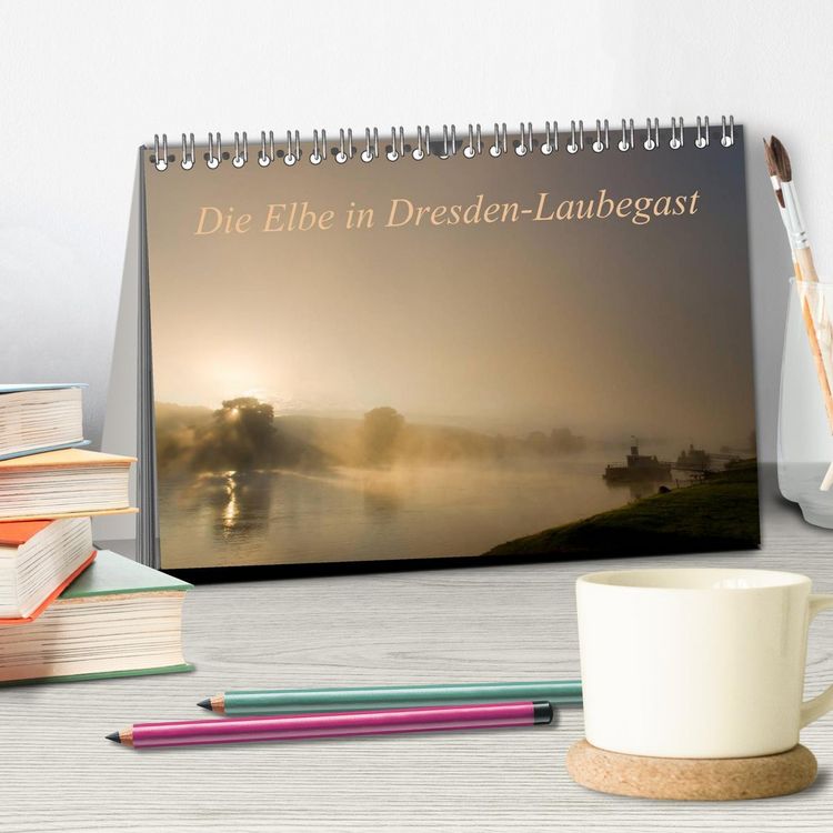 Produktbild: Die Elbe in Dresden-Laubegast (Tischkalender 2026 DIN A5 quer), CALVENDO Monatskalender