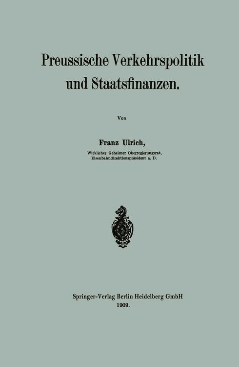 Produktbild: Preussische Verkehrspolitik und Staatsfinanzen