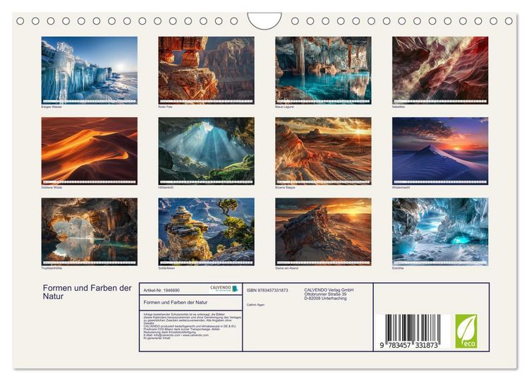 Produktbild: Formen und Farben der Natur (Wandkalender 2026 DIN A4 quer), CALVENDO Monatskalender