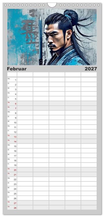 Produktbild: Familienplaner 2027 - Samurai - Asian Spirit mit 5 Spalten (Wandkalender, 21 x 45 cm) CALVENDO