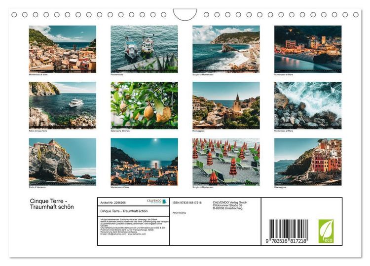 Produktbild: Cinque Terre - Traumhaft sch&ouml;n (Wandkalender 2027 DIN A4 quer), CALVENDO Monatskalender
