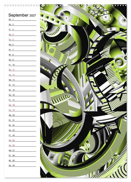 Produktbild: Geometrische Raumeindr&uuml;cke Planer (hochwertiger Premium Wandkalender 2027 DIN A2 hoch), Kunstdruck in Hochglanz