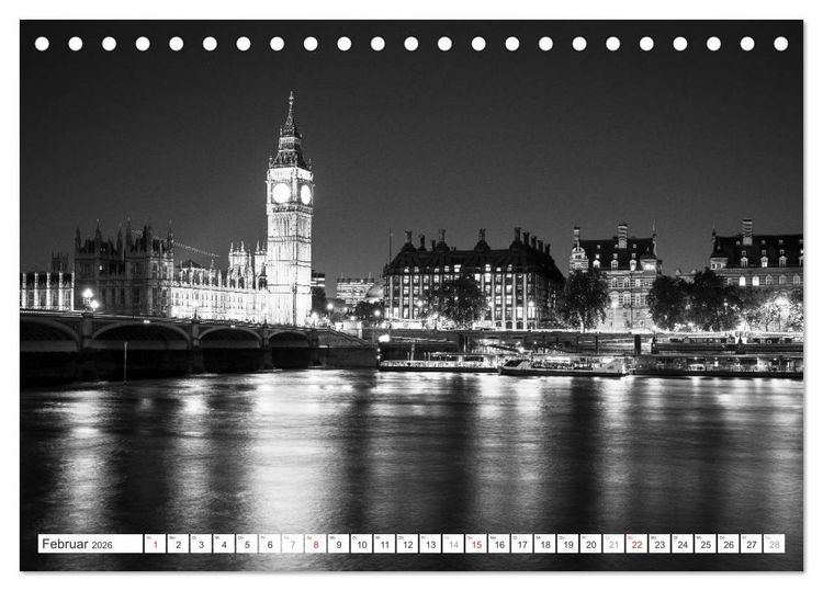 Produktbild: London Stadt an der Themse (Tischkalender 2026 DIN A5 quer), CALVENDO Monatskalender