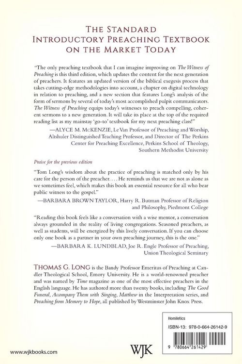 Produktbild: The Witness of Preaching, 3rd ed.