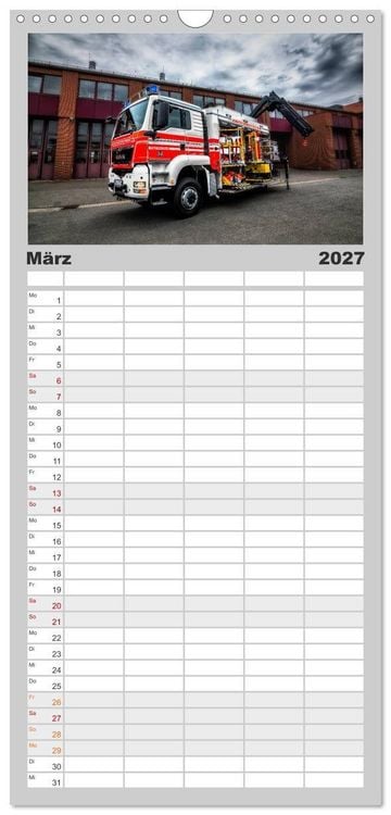 Produktbild: Familienplaner 2027 - Feuerwehr und Rettungsdienst mit 5 Spalten (Wandkalender, 21 x 45 cm) CALVENDO