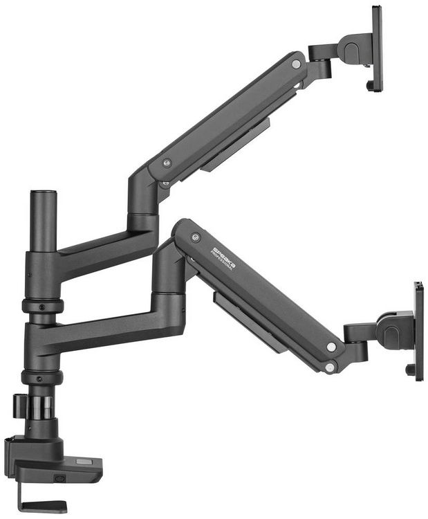 Produktbild: SpeaKa Professional Monitorhalterung SP-MM-980 2 Display(s) 43,2 cm (17") - 124,5 cm (49") Schwarz H&ouml;henverstellbar, Neigbar, Schwenkbar