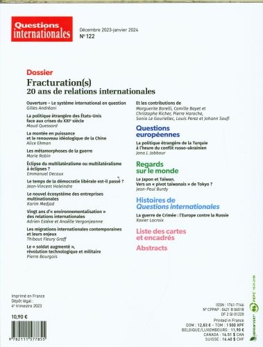 Produktbild: Questions Internationales: No 122