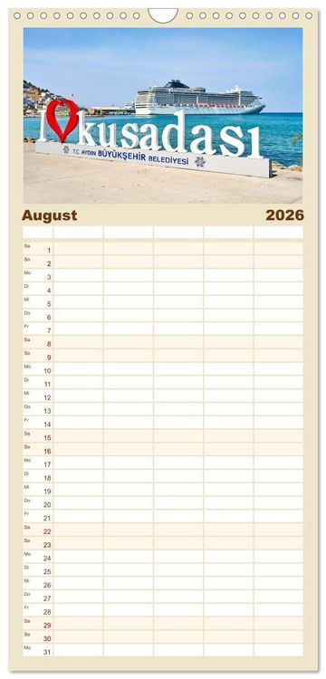 Produktbild: Familienplaner 2026 - Urlaub in Kusadasi - Sonne, Strand und Kultur in der T&uuml;rkei mit 5 Spalten (Wandkalender, 21 x 45 cm) CALVENDO