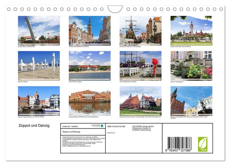 Produktbild: Zoppot und Danzig (Wandkalender 2026 DIN A4 quer), CALVENDO Monatskalender