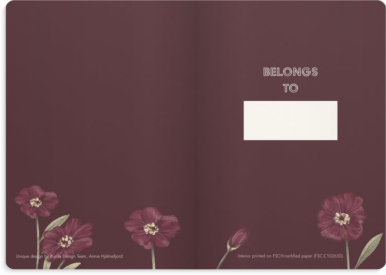 Produktbild: Burde Notizbuch Deluxe A5 burgundy flower
