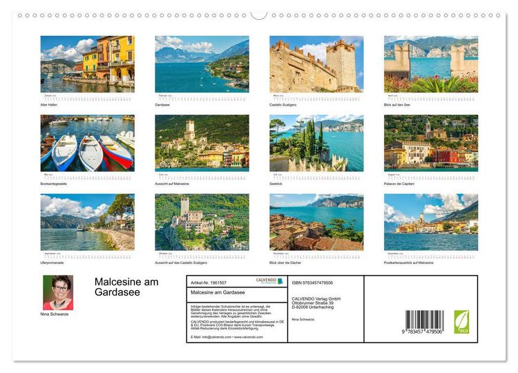 Produktbild: Malcesine am Gardasee (hochwertiger Premium Wandkalender 2026 DIN A2 quer), Kunstdruck in Hochglanz