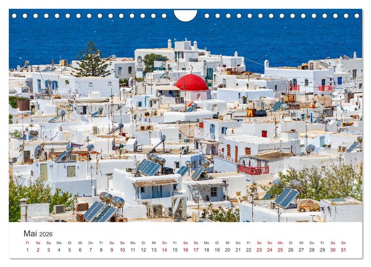 Produktbild: Stadt Mykonos - Impressionen (Wandkalender 2026 DIN A4 quer), CALVENDO Monatskalender