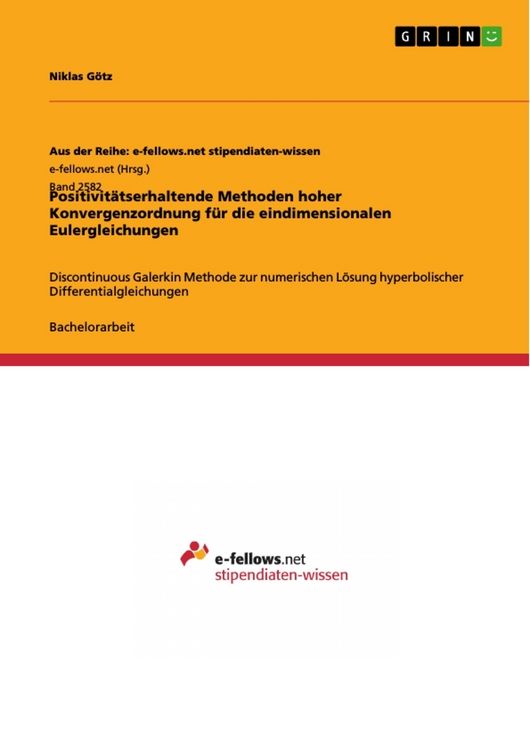 Produktbild: Positivit&auml;tserhaltende Methoden hoher Konvergenzordnung f&uuml;r die eindimensionalen Eulergleichungen