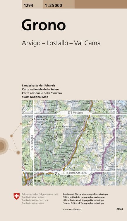 Produktbild: Swisstopo 1 : 25 000 Grono