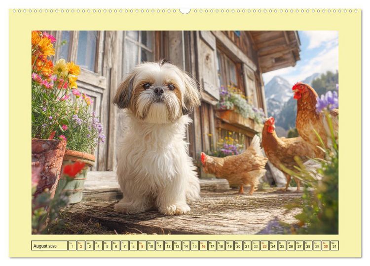 Produktbild: Shih Tzu Gl&uuml;ck. Zauberhafte Hunde im alpinen Wandergl&uuml;ck (Wandkalender 2026 DIN A2 quer), CALVENDO Monatskalender