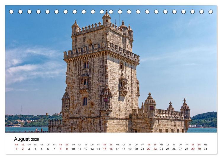 Produktbild: Lissabon und seine Wahrzeichen - Zwischen Tradition und Moderne (Tischkalender 2026 DIN A5 quer), CALVENDO Monatskalender