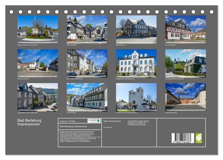Produktbild: Bad Berleburg Impressionen (Tischkalender 2026 DIN A5 quer), CALVENDO Monatskalender
