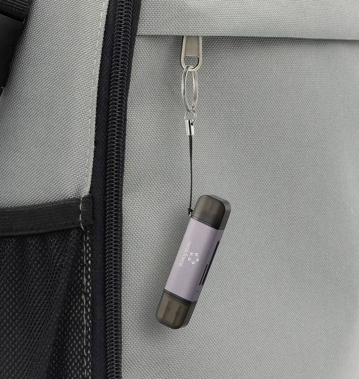 Produktbild: Renkforce RF-CR-200 Externer Speicherkartenleser USB-A, USB-C&reg; Dunkelgrau
